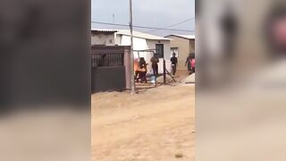Cable Thief Set On Fire By Locals (Short Video)