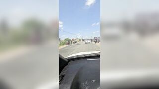 Man Fell Off Motorcycle, Truck Finished The Job