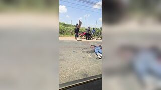 Man Fell Off Motorcycle, Truck Finished The Job