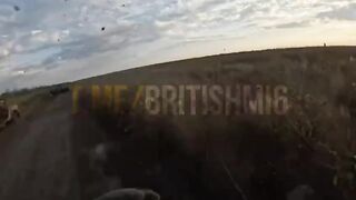 Russhit squeals like a pig after being hit by a drone.