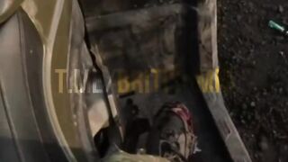 Russhit squeals like a pig after being hit by a drone.