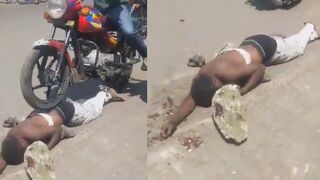 Thief Killed By Mob On A Busy Road In Congo