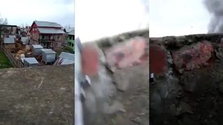 Rioters blow up a house and laugh