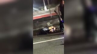 USA: Biker Left His Head In Helmet After Crashing Into A Guardrail In New York