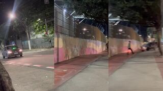 Thief hit by bus in vitoria BRAZIL
