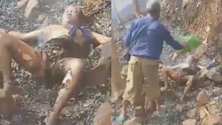Old Woman Burned Alive While Working In The Woods In Indonesia