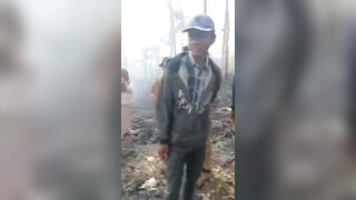 Old Woman Burned Alive While Working In The Woods In Indonesia