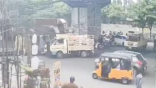 Scooter Rider Killed After Load of Iron Pipes Falls on Him