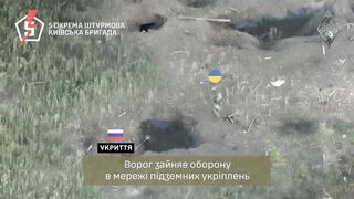UAF dropping explosives into ruzzian foxholes to force them go out