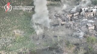 UAF dropping explosives into ruzzian foxholes to force them go out