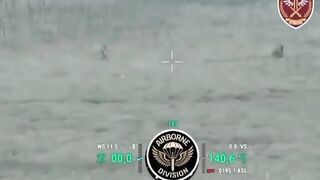 Katsap didn't even looked for his comrade ripped by drone, and walks throw in