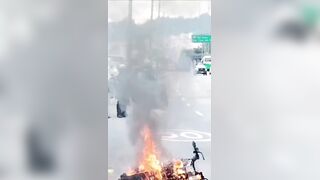 Criminal Who Robbed A Woman Attacked By Mob, His Motorcycle Set Ablaze