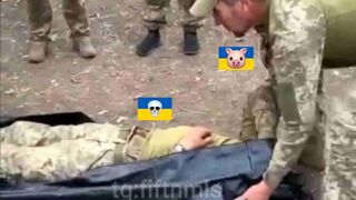 Ukrops use their dead friend in training.