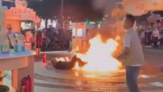 Man Self Immotes In Public In China