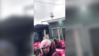 Dude Stripped And Punished For Trying To Rob A Delivery Man`s Motorcycle