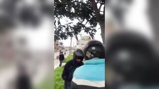Dude Stripped And Punished For Trying To Rob A Delivery Man`s Motorcycle