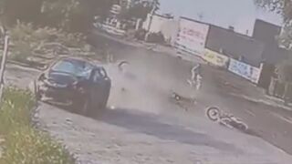 Speeding Car Flips After Blasting Biker 15 Feet Into Air In Deadly Crash