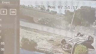 Speeding Car Flips After Blasting Biker 15 Feet Into Air In Deadly Crash