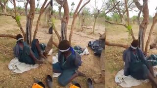One Of Captured Kidnappers Flogged By Soldier In Nigeria