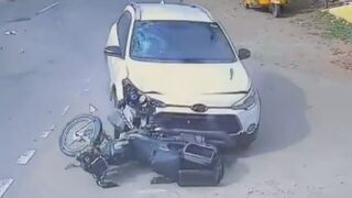 Motorcyclist Sent In The Air, Killed By Car In India
