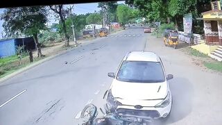 Motorcyclist Sent In The Air, Killed By Car In India