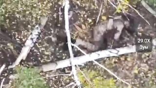 TARAS SOLDIER TRIES TO KICK AWAY DRONE
