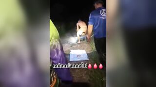 Man Bleeding After Being Bitten By Python in Thailand