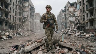 LONE UKRAINIAN RANGER IN THE MIDDLE OF NOWHERE