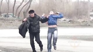 A russian after seeing a Ukrainian drone