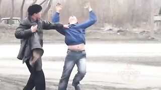 A russian after seeing a Ukrainian drone