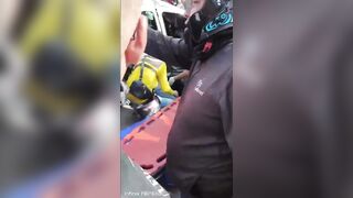 Moment Couple Riding Motorcycle Crashes Into Renault Clio In Colombia