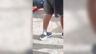 Female Biker Slowly Dies Crushed By The Bus Wheel