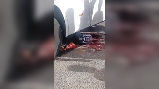 Female Biker Slowly Dies Crushed By The Bus Wheel