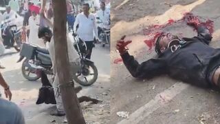 Man Brutally Attacked With a Sickle on Busy Street as Bystanders Watch in Shock