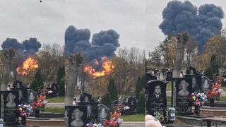Ruzky SU-30 jet crashed near burial another one katsap who died at war