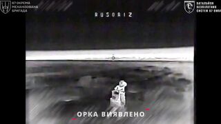 Russian idiot doesn’t hear the drone.