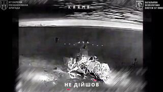 Russian idiot doesn’t hear the drone.