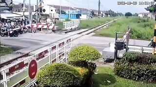 Distracted Honda Rider Hit, Killed By Train In Thailand