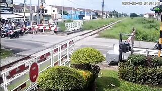 Distracted Honda Rider Hit, Killed By Train In Thailand