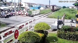 Distracted Honda Rider Hit, Killed By Train In Thailand