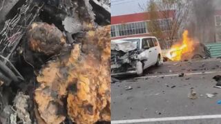 Female Driver Burned Alive in Fiery Crash in Russia