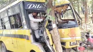 Chhattisgarh Bus Driver Picks Tree for a Hug Instead of the Road