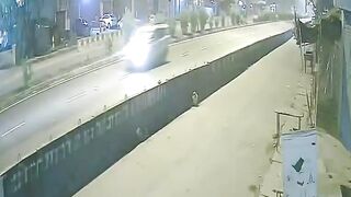 Uttarakhand Night Racers Treat Median Like a Finish Line