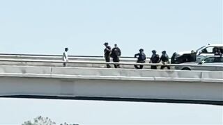 USA: SWAT confronts a man on a bridge for over 2 hours before he finally jumps