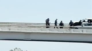 USA: SWAT confronts a man on a bridge for over 2 hours before he finally jumps