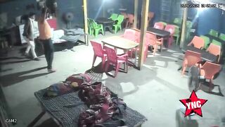 Sleeping Man Beaten And Shot Three Times Inside A Hotel In India (2 Angles)
