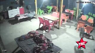 Sleeping Man Beaten And Shot Three Times Inside A Hotel In India (2 Angles)