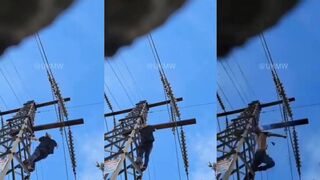 Man Climbs Power Pole During Outage and Gets Hit by Arc Flash