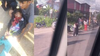 Accident due to negligence and improper road maneuvering, aftermath
