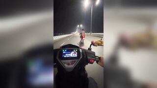 Scooter Stunt Ends in Crash In India